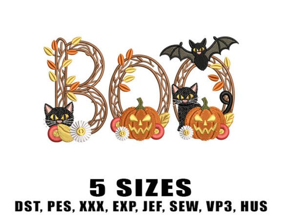 Boo Pumpkin Cat Embroidery Design Review